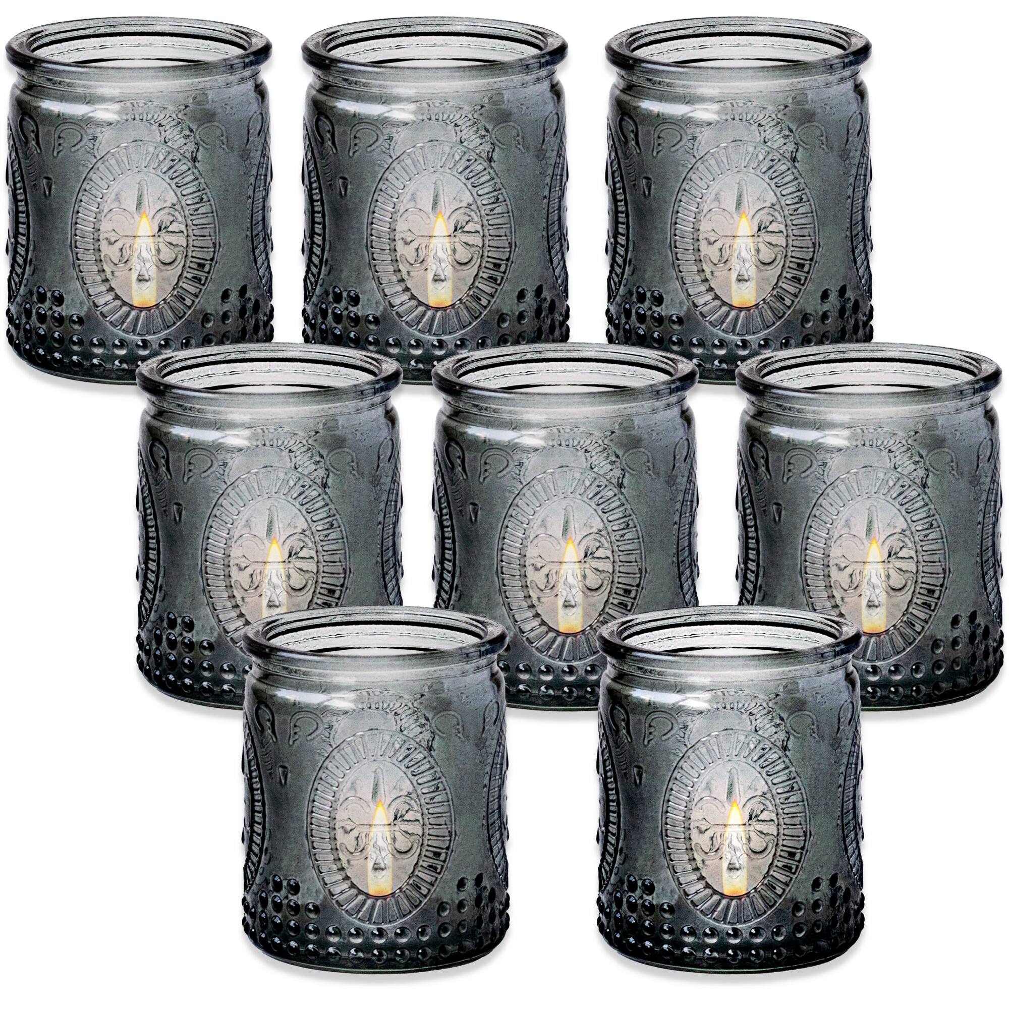 Kate Aspen® Vintage Smoke Gray Glass Tea Light Holder Set